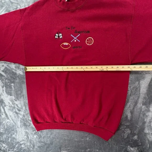 Vintage 90s American Sports Sweatshirt XL USA Made Crewneck Football Baseball - Picture 7 of 9